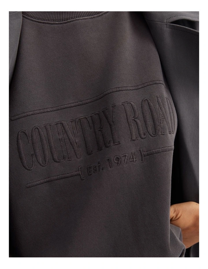 Verified Australian Cotton Heritage Sweat in Charcoal image 3