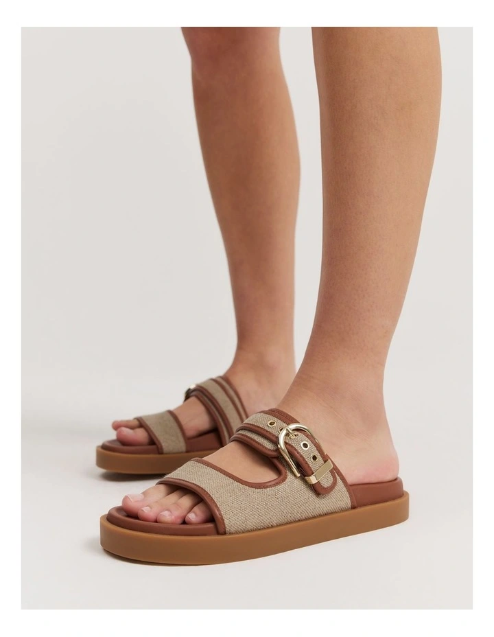 Raya Linen Sandal in Natural image 2