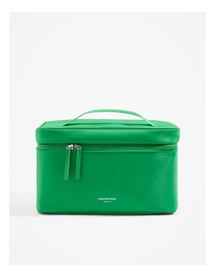 Recycled Polyester Extra Large Soft Cosmetic Case in Jewel Green image 1