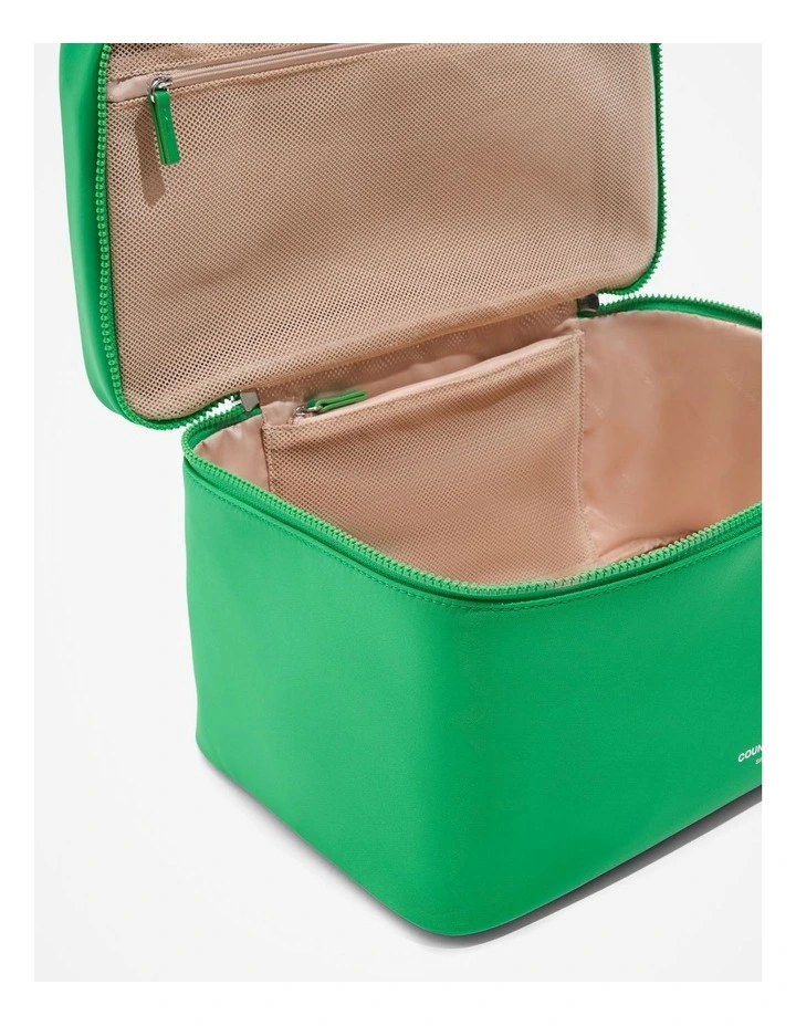 Recycled Polyester Extra Large Soft Cosmetic Case in Jewel Green image 2