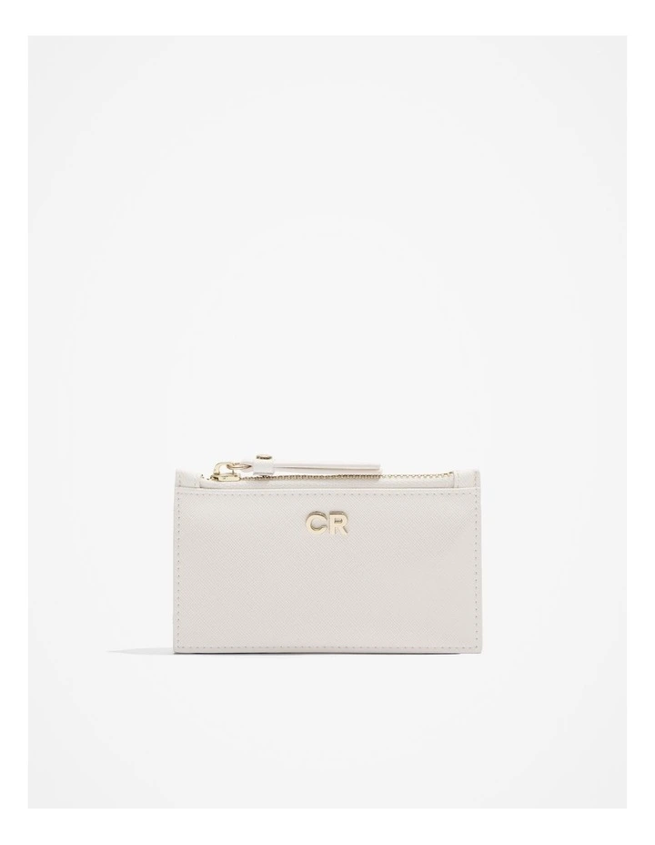 Branded Credit Card Purse in White image 1