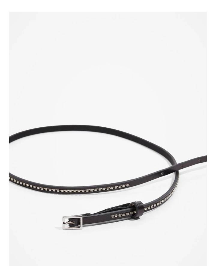 Leather Chain Belt in Black image 1
