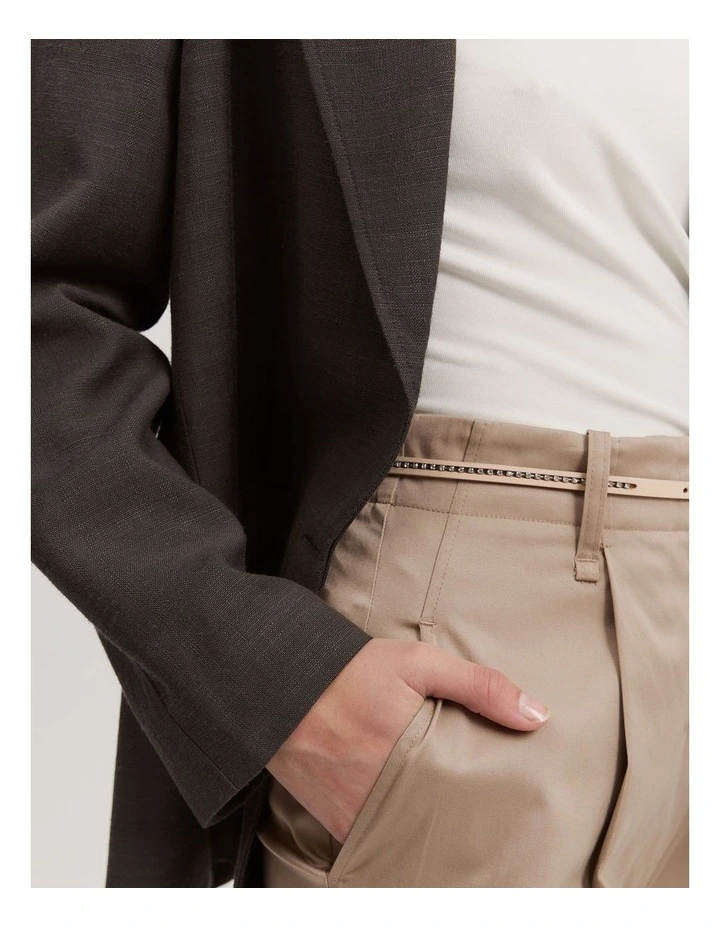 Leather Chain Belt in Almond image 2