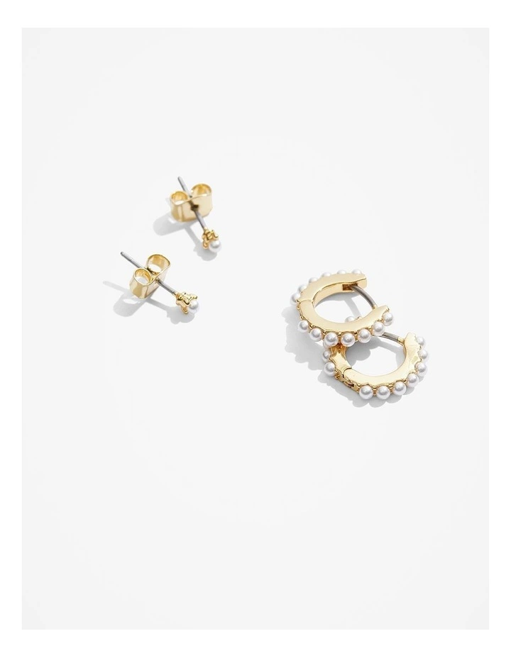 Alexis Pearl Stud Pack in Gold image 3