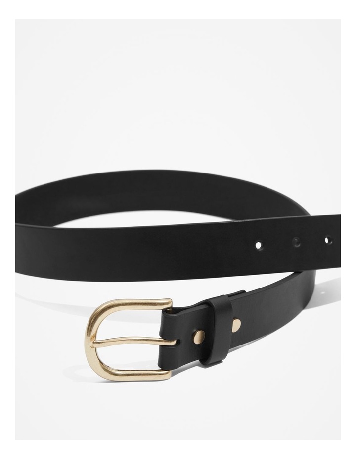 Casual Leather Belt in Black