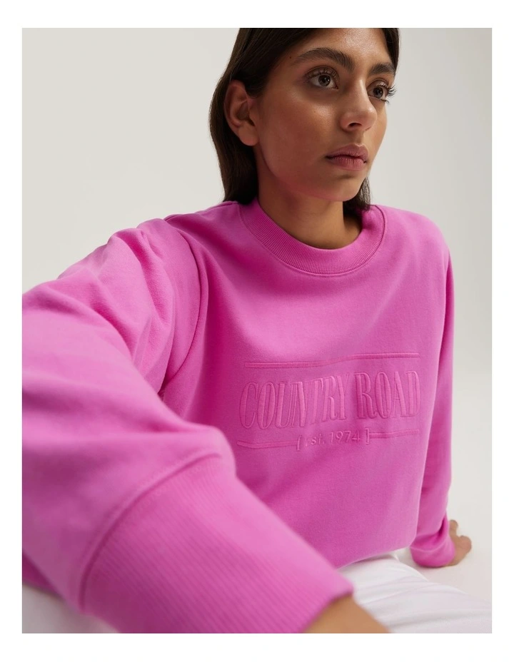 Verified Australian Cotton Heritage Sweat in Floss Pink image 2