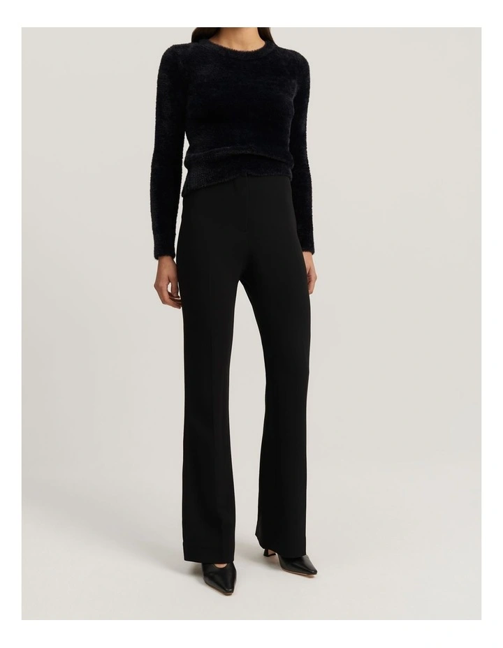 High Waist Flare Pant in Black image 1