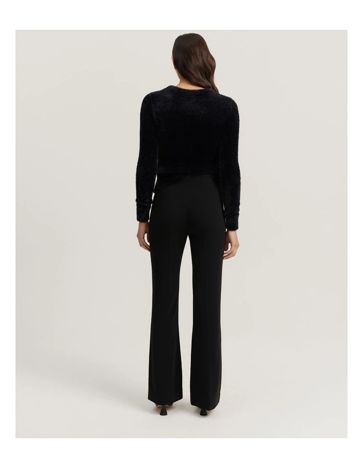 High Waist Flare Pant in Black image 4