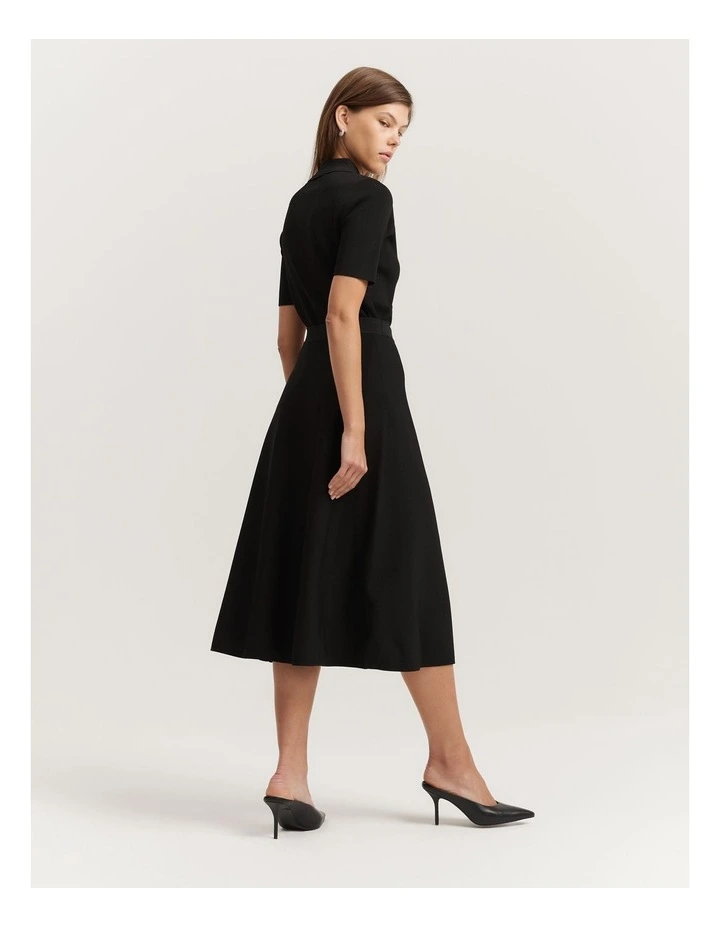 Compact Knit Skirt in Black image 4