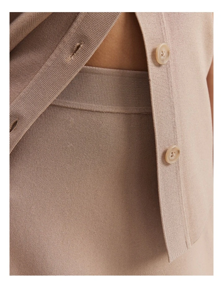 Compact Knit Skirt in Taupe image 2