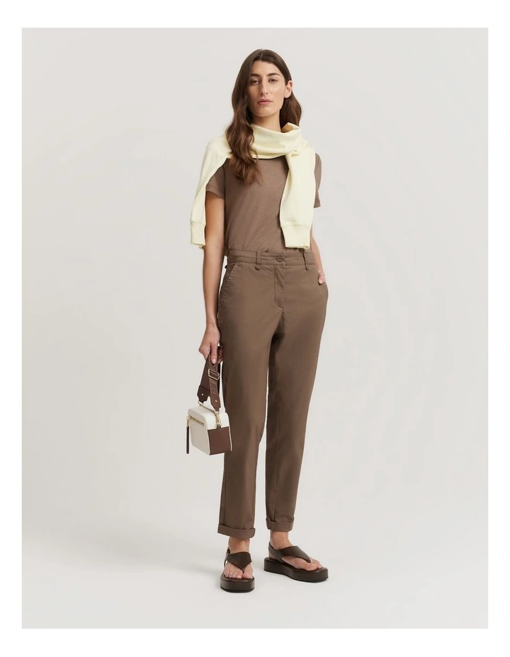 Australian Cotton Twill Walk Pant in Mocha image 1