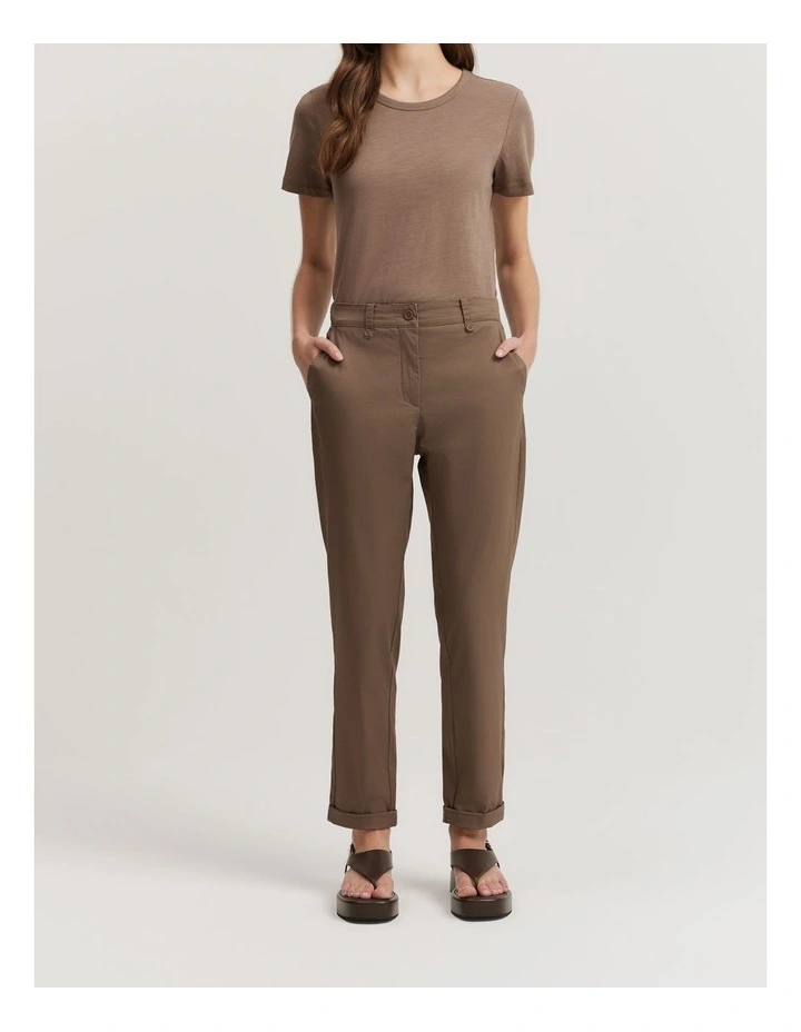 Australian Cotton Twill Walk Pant in Mocha image 3