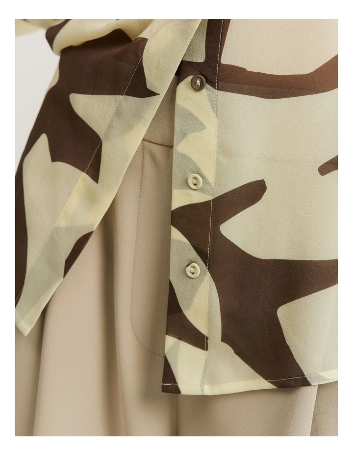 Print Silk Georgette Shirt in Abstract Animal image 2