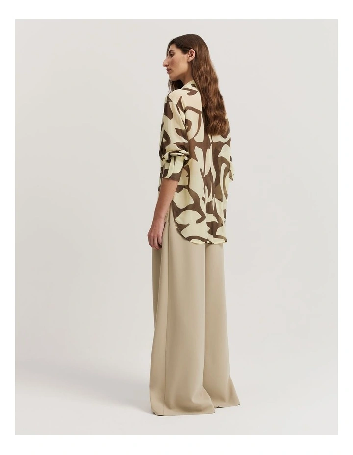Print Silk Georgette Shirt in Abstract Animal image 5
