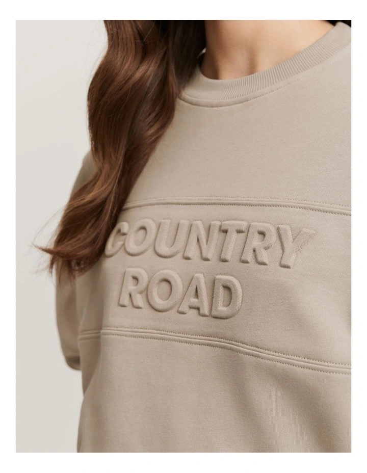Cotton Seam Detail Sweat in Sand image 2