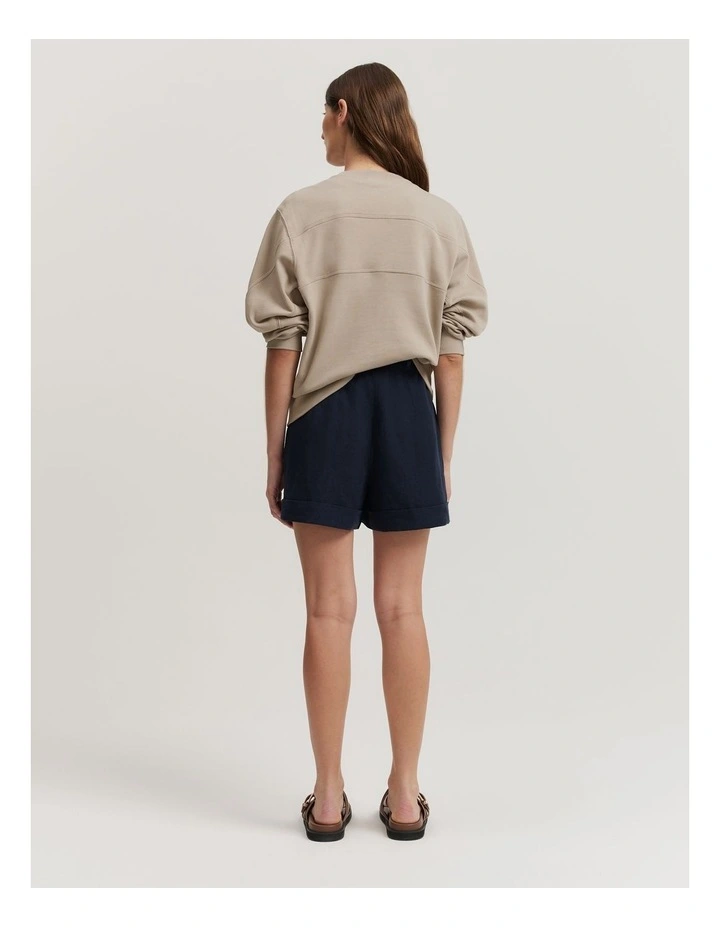 Cotton Seam Detail Sweat in Sand image 4