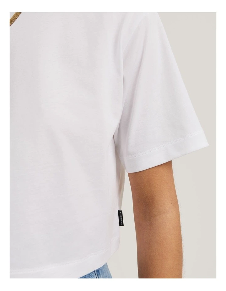 Cotton Crop T-Shirt in White image 2