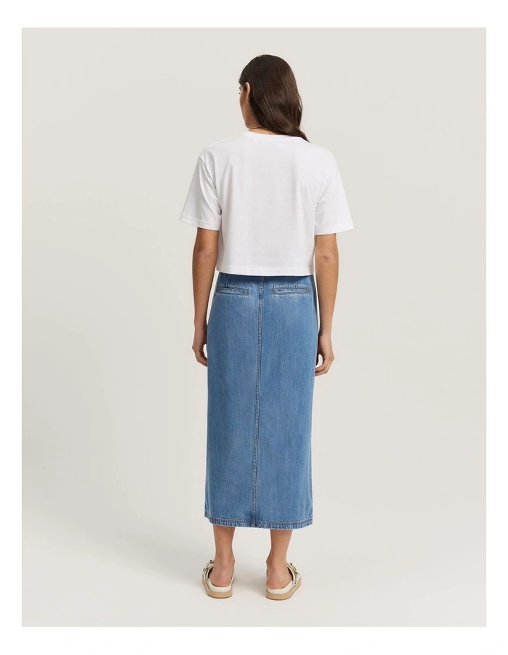 Cotton Crop T-Shirt in White image 4