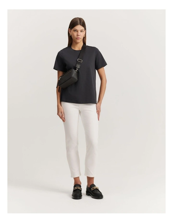 Cotton Slim Fit T-Shirt in Charcoal image 3