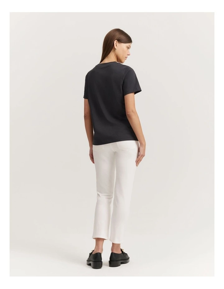 Cotton Slim Fit T-Shirt in Charcoal image 4