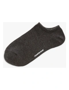 Australian Cotton Blend Sneaker Sock in Charcoal Marle