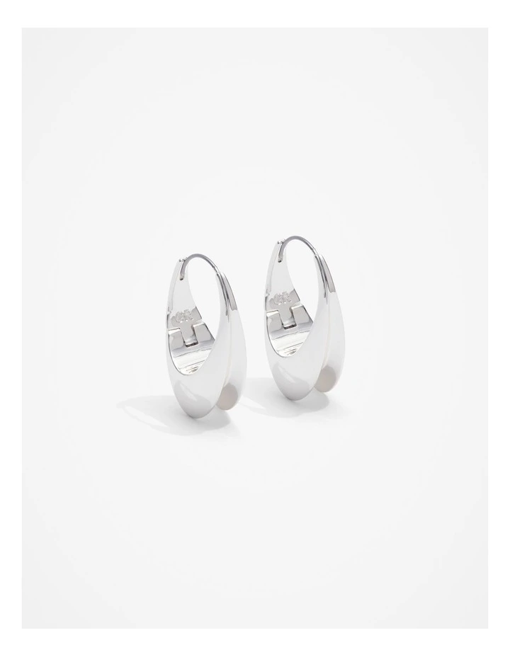 Fold Hoop Earring in Silver image 1