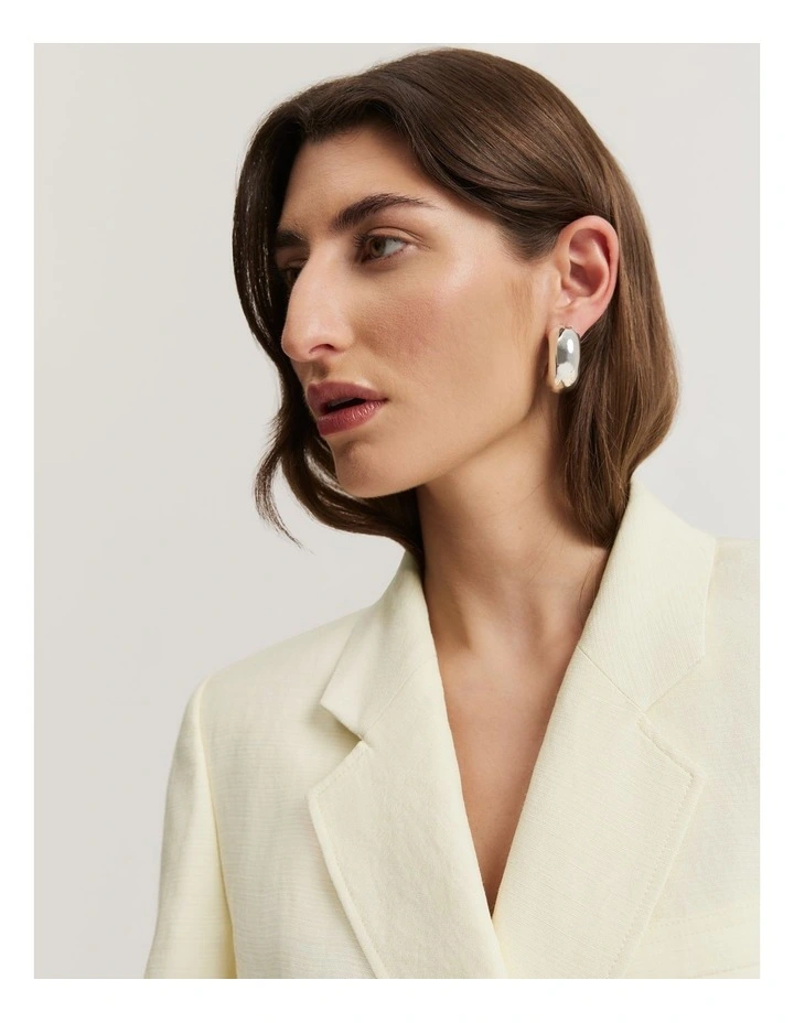 Textured Double-breasted Blazer in Lemon image 2