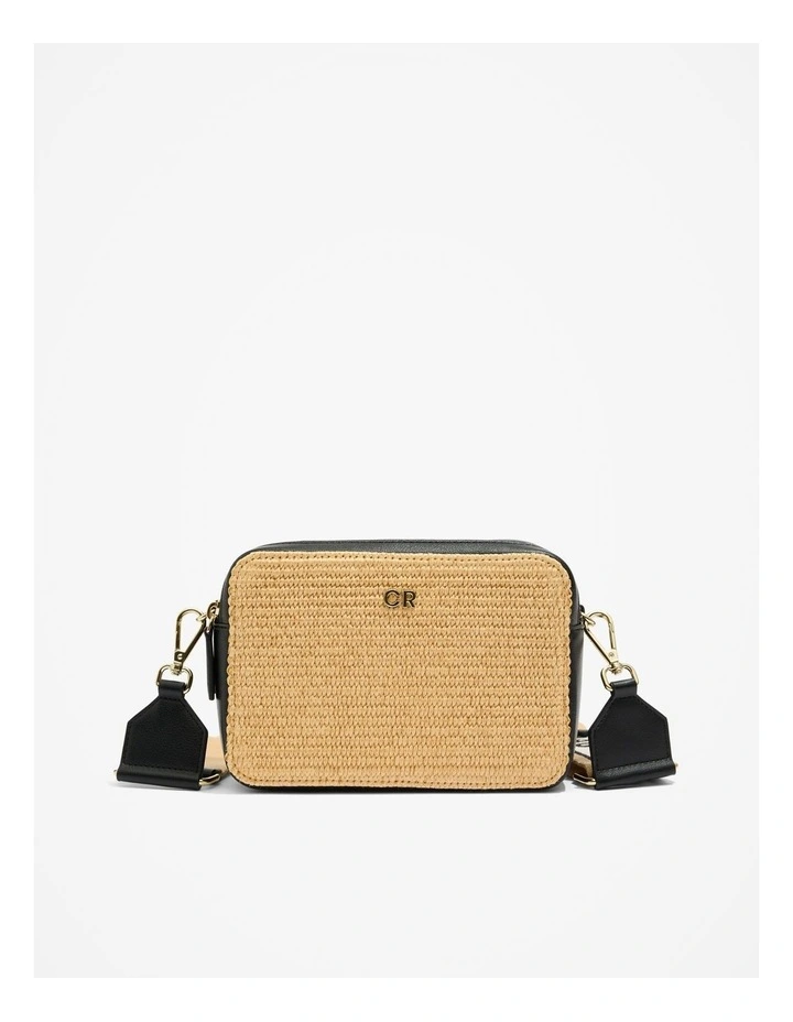 Woven Contrast Camera Bag in Black image 1