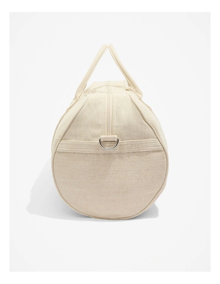 Double Metallic Embroidered Tote in Natural image 4