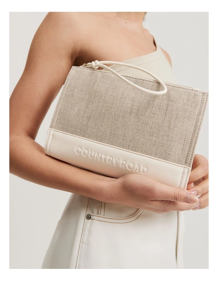 Woven Pouch in White image 2