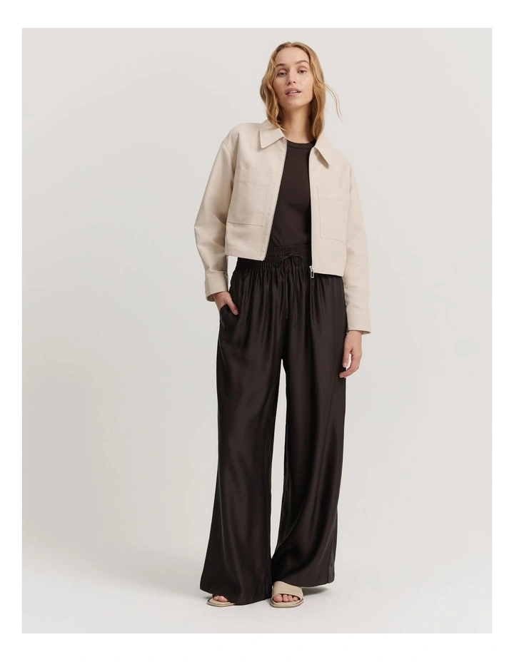 Zip Through Shirt Jacket in Sand image 3