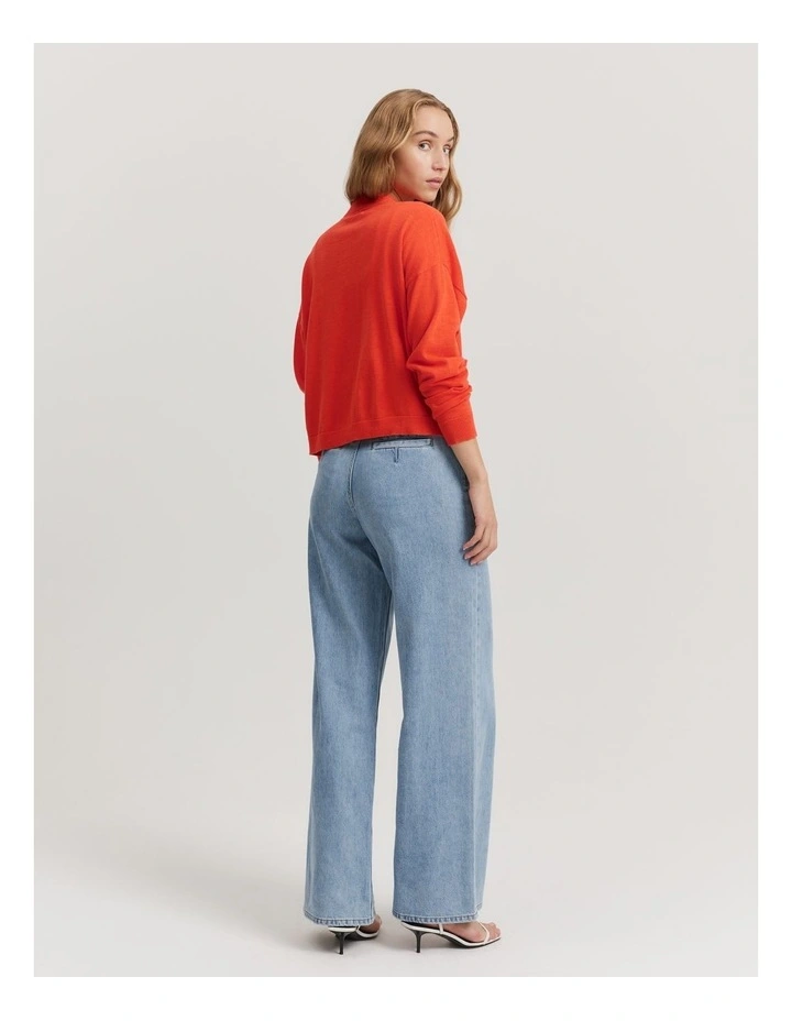 Organically Grown Cotton Linen Cardigan in Sangria image 4