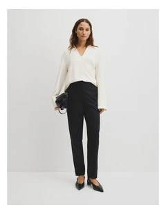 Cotton Sateen Pant in Navy