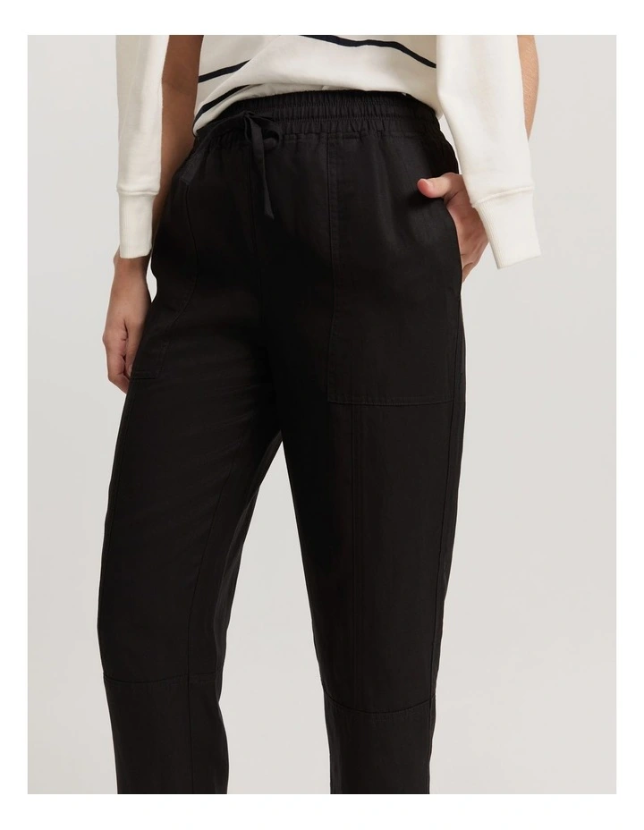 Panelled Pant in Black image 2