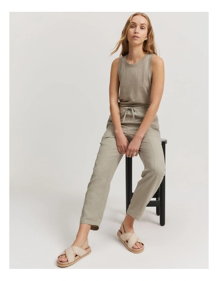 Panelled Pant in Khaki image 3
