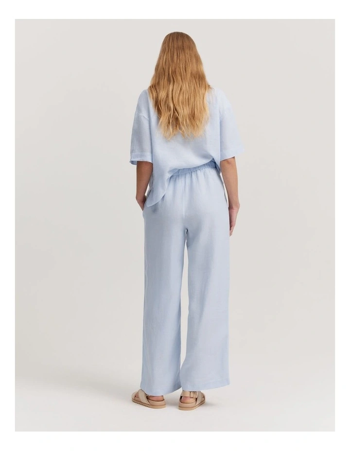 Organically Grown Linen Pull-on Pant in Chambray Blue image 4