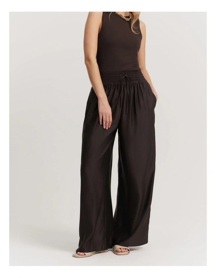 Multi Channel Palazzo Pant in Chocolate image 1