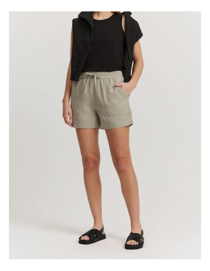 Patch Pocket Short in Khaki image 1