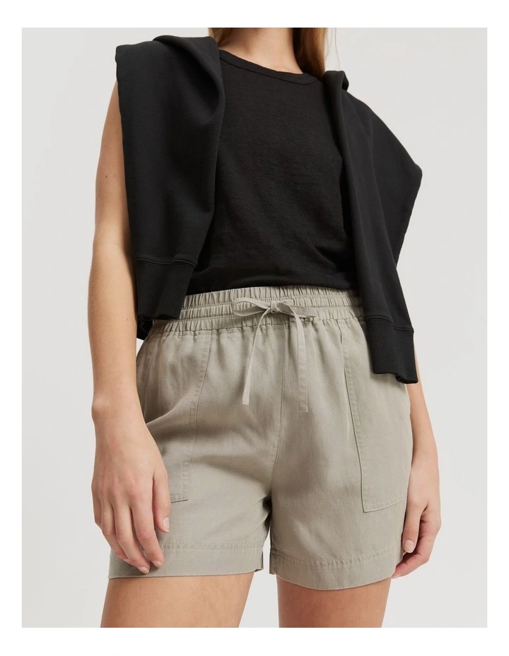 Patch Pocket Short in Khaki image 2