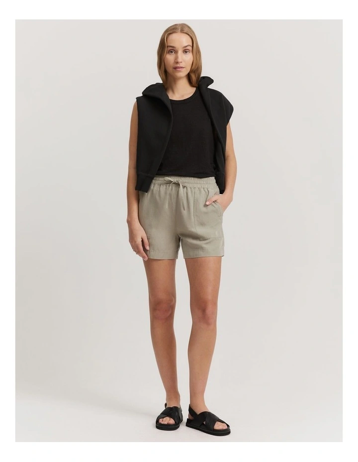 Patch Pocket Short in Khaki image 3