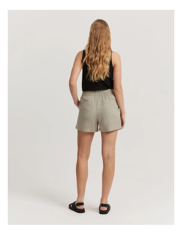 Patch Pocket Short in Khaki image 4