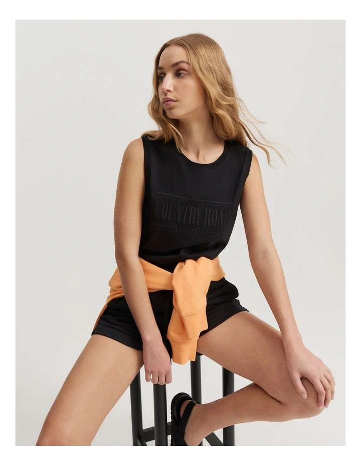 Australian Cotton Heritage Tank in Black image 2