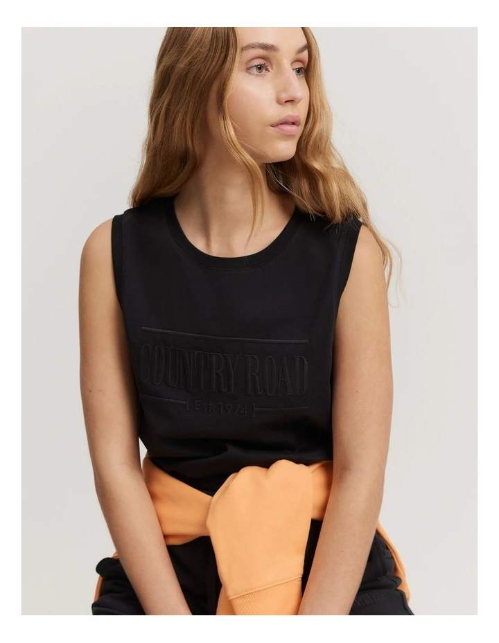 Australian Cotton Heritage Tank in Black image 3