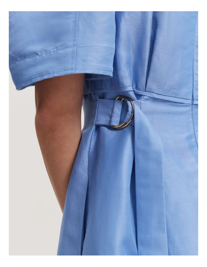 Gathered Neckline Midi Dress in Cornflower image 4