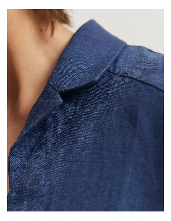 Organically Grown Linen Popover Dress in Twilight image 2