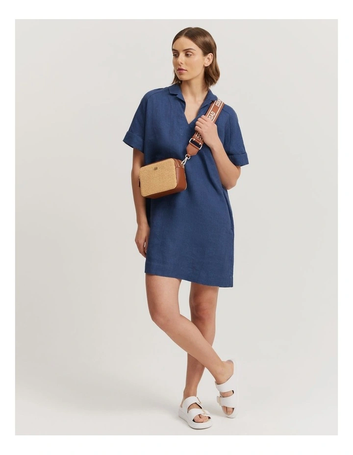 Organically Grown Linen Popover Dress in Twilight image 3