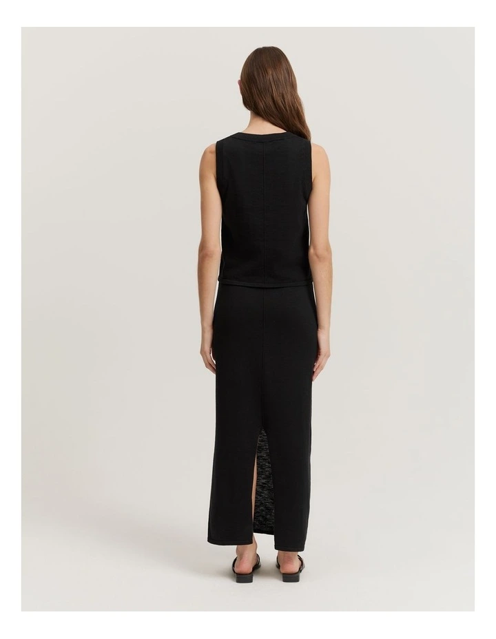 Organically Grown Cotton Linen Tank in Black image 4