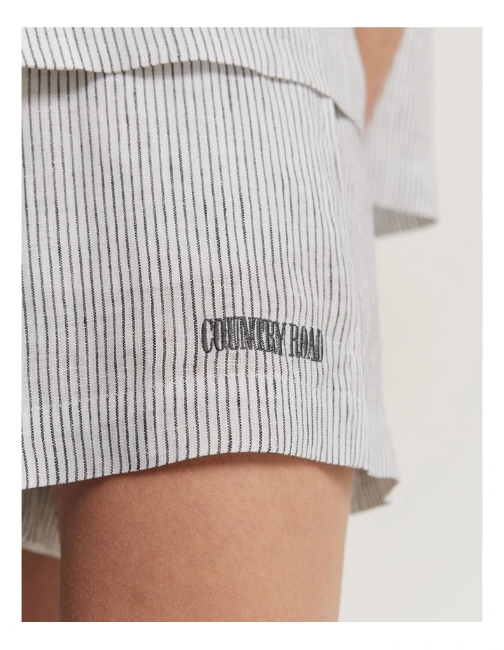 Organically Grown Linen Lounge Set in Black Stripe image 2