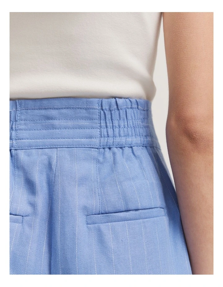 Organically Grown Linen Yarn Dyed Pant in Blue Pin Stripe image 2