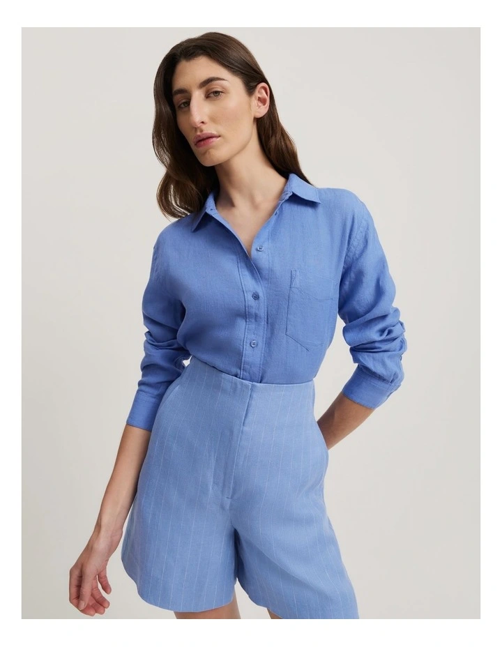 Linen Shirt in Cornflower image 1